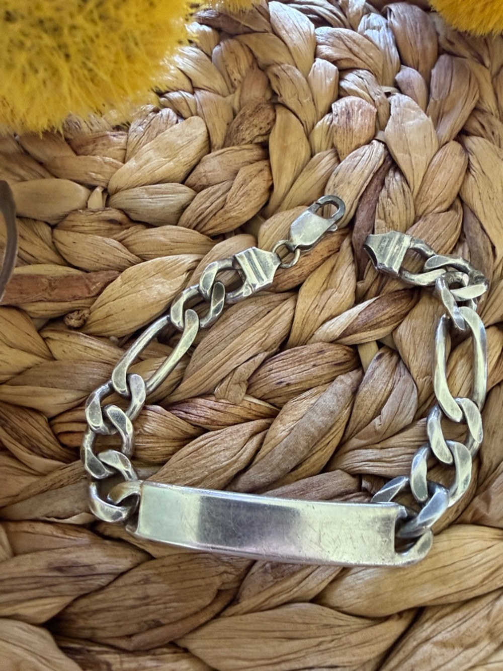 Sterling Look ID Bracelet in Silver Tone